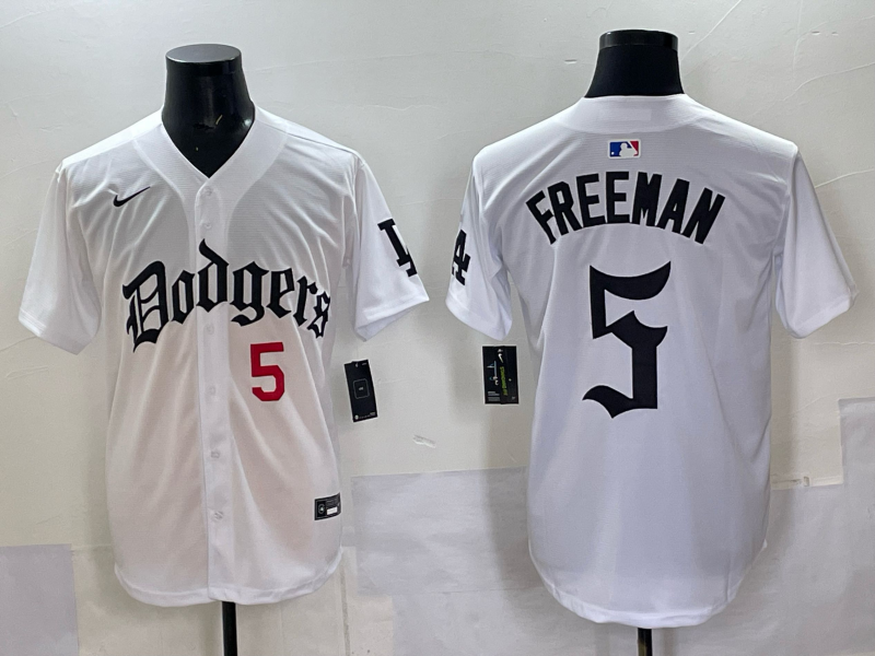 Men Los Angeles Dodgers #5 Freeman white Nike 2025 MLB jersey 003->los angeles dodgers->MLB Jersey
